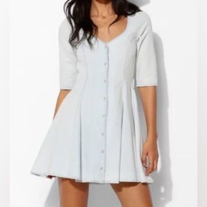 For Love And Lemons Light Blue Button-Front Mini Dress